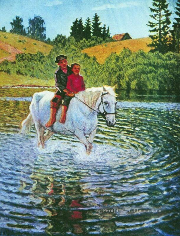 enfants sur un cheval Nikolay Bogdanov Belsky Peintures à l'huile